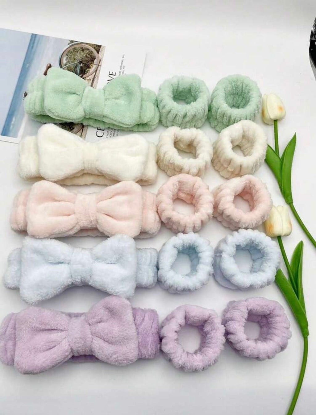 Fluffy Spa Headband & Wristband Set