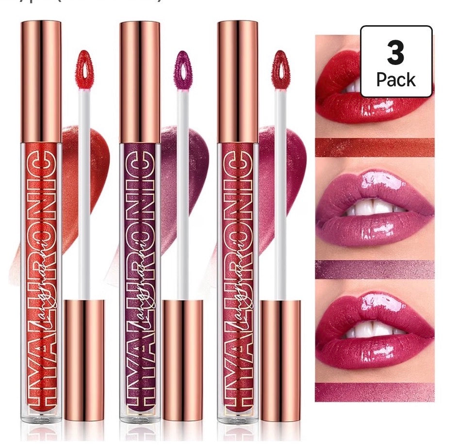 Langmanni Hyaluronic Acid Lip Gloss Set, 3-Pack