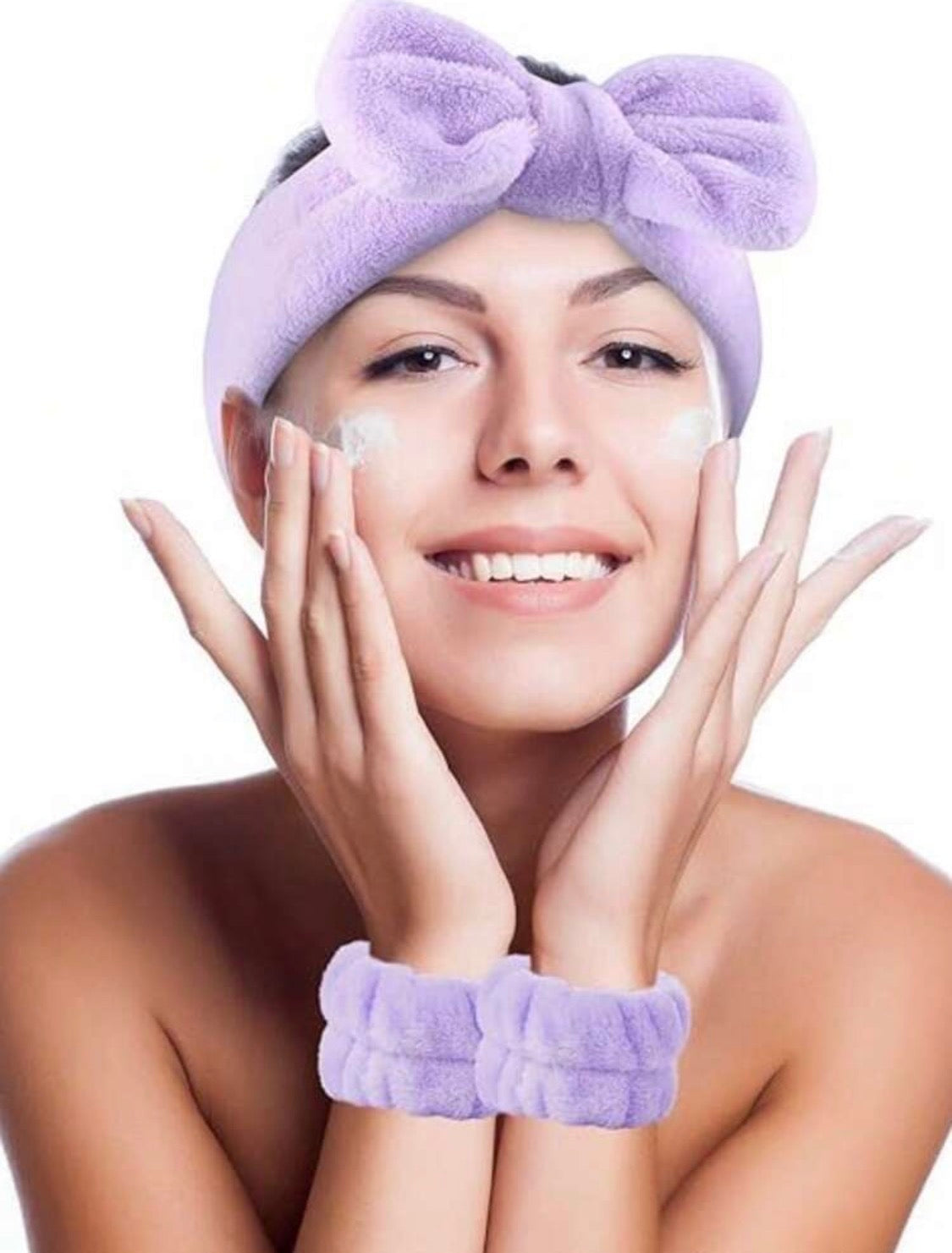 Fluffy Spa Headband & Wristband Set